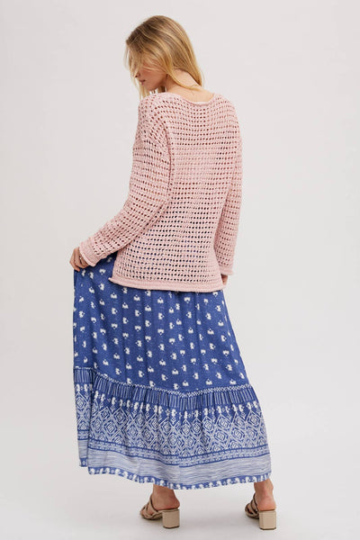 Open Knit Blush Sweater