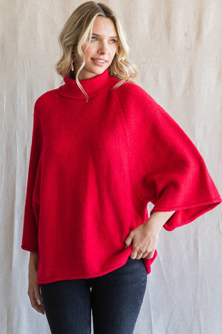 Dolman Sleeve Turtleneck Pullover