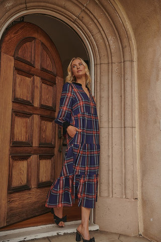 Lakeview Plaid  Maxi Dress