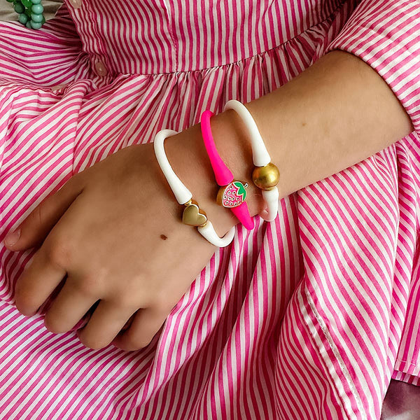 Bali Heart Bead Silicone Children's Bracelet