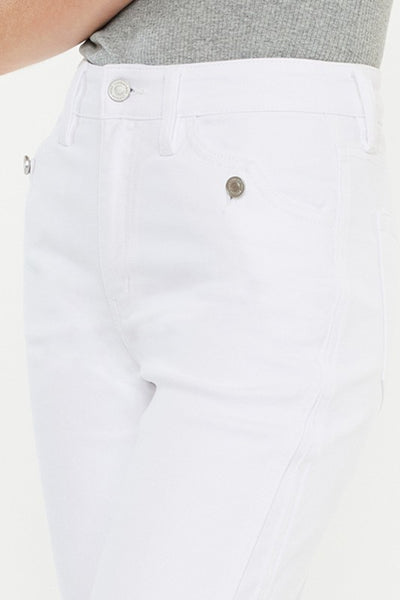 White High Rise True Straight Jean