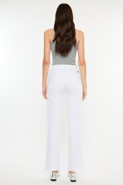 White High Rise True Straight Jean
