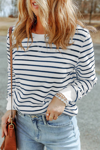 Casual Striped Long Sleeve Top