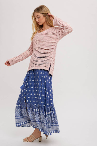 Open Knit Blush Sweater