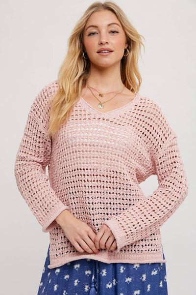 Open Knit Blush Sweater