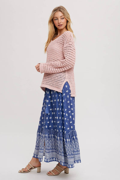 Open Knit Blush Sweater