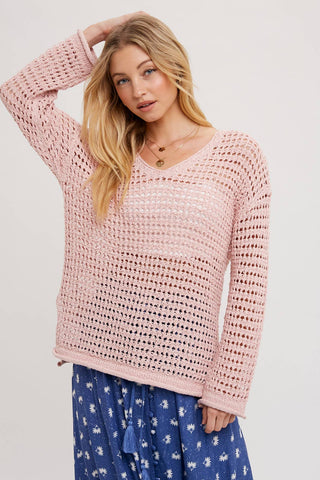 Open Knit Blush Sweater