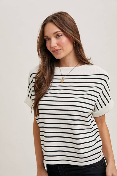 Striped Boatneck Sweater