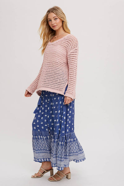 Open Knit Blush Sweater