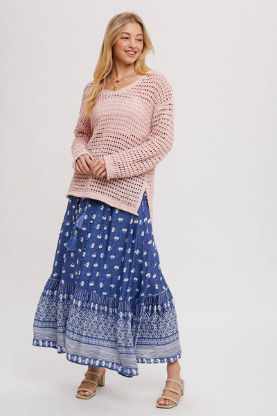 Open Knit Blush Sweater