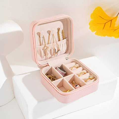 Small Square Portable Travel Case, Jewelry Organizer For Rin