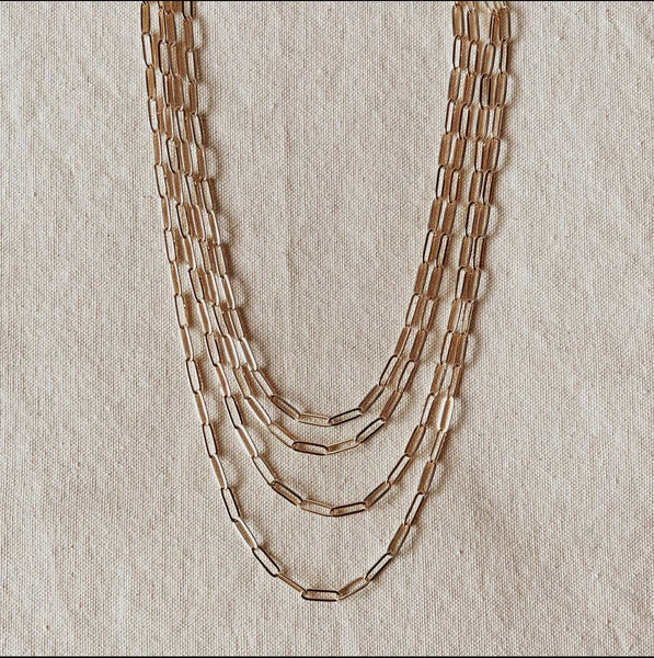 Classic Gold Paperclip Necklace - Striped Pineapple Boutique