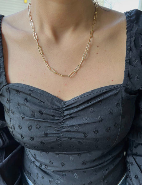 Classic Gold Paperclip Necklace - Striped Pineapple Boutique