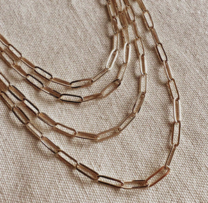 Classic Gold Paperclip Necklace - Striped Pineapple Boutique