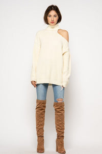 Cutout turtleneck sweater - Striped Pineapple Boutique by Kelly