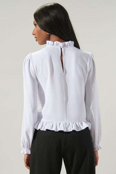 Into You Ruffle Trim Top - Striped Pineapple Boutique