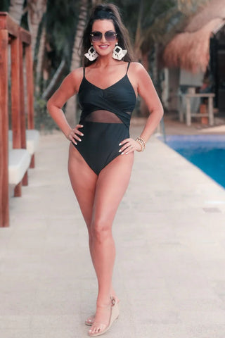 On A Yacht Mesh Swimsuit - Striped Pineapple Boutique