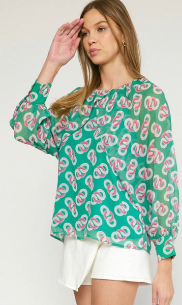On the Links Blouse - Striped Pineapple Boutique