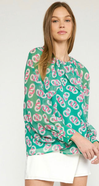 On the Links Blouse - Striped Pineapple Boutique
