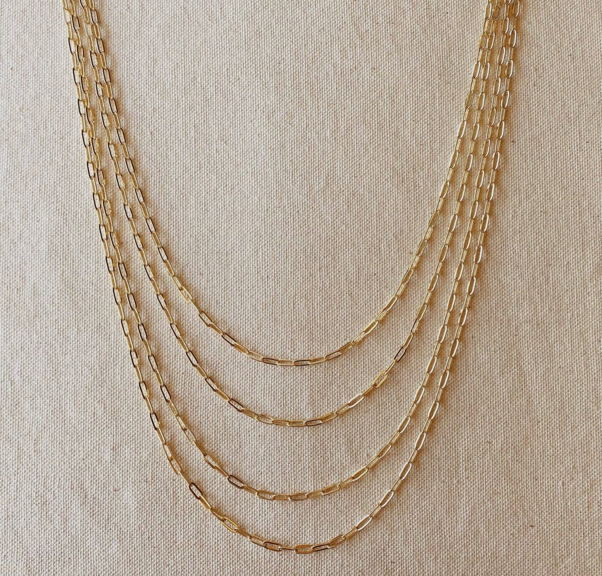 Short link Gold Paperclip Necklace - Striped Pineapple Boutique