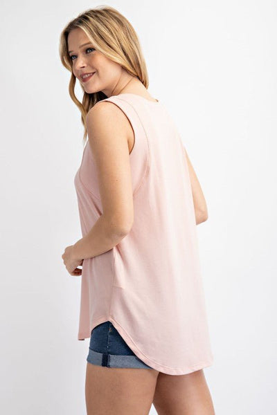 V Neck Sleeveless Top - Striped Pineapple Boutique