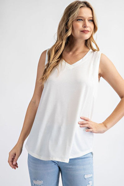 V Neck Sleeveless Top - Striped Pineapple Boutique