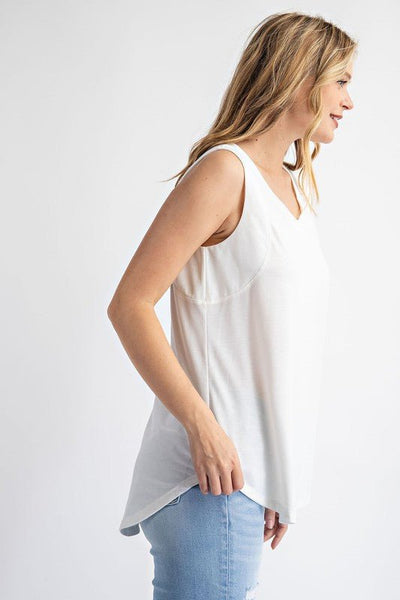 V Neck Sleeveless Top - Striped Pineapple Boutique